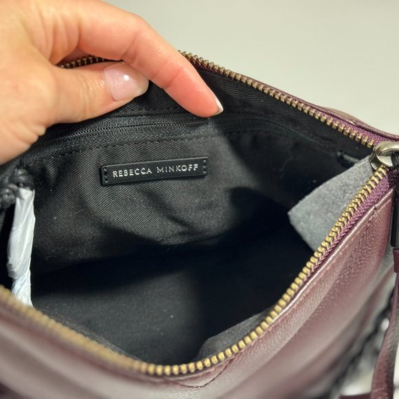 Rebecca Minkoff Edie Quilted Leather Chain Crossbody Bag Concord Black Hardware - Picture 11 of 12